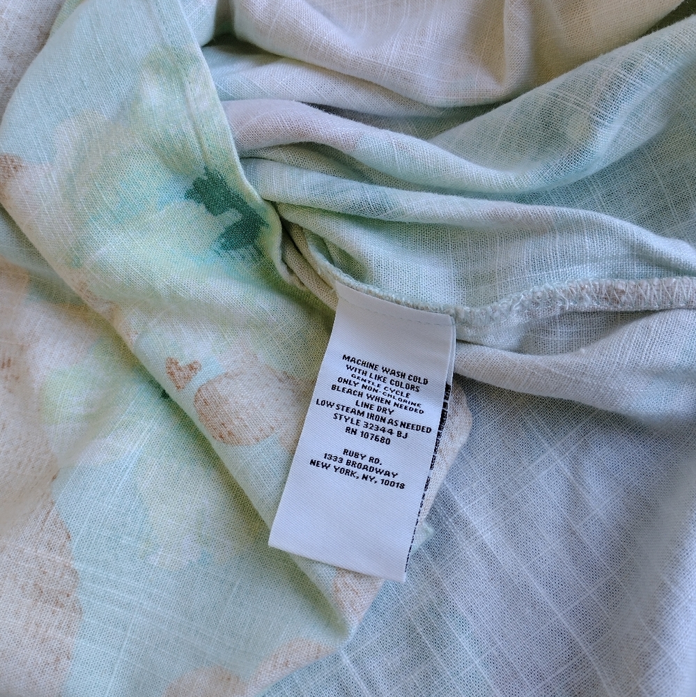 NWT Ruby Rd Womens Pullover Roll Tab Sleeves Floral Multicolor Blouse Size PL - Picture 11 of 11